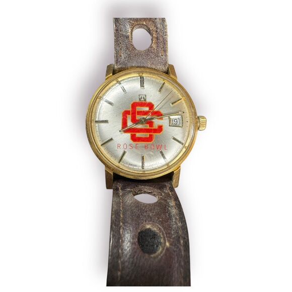 Vintage TISSOT "USC" 1970's ROSE BOWL Men's Watch Really Rare Football - Picture 1 of 4